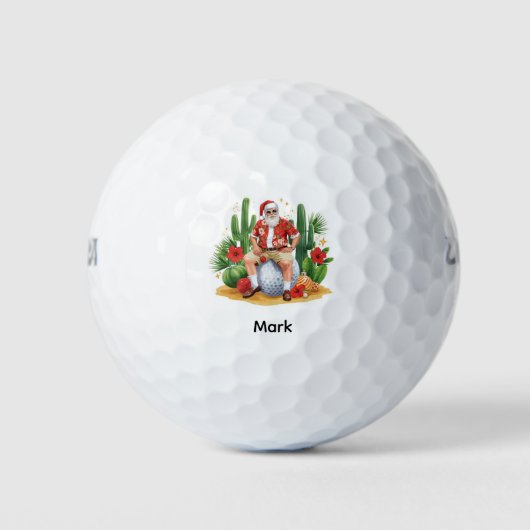 Arizona Christmas CactusSanta Claus on golf ball  Golfballen (Voorkant)