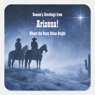 Arizona Christmas Country Western Cowboy Vierkante Sticker