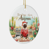 Arizona Christmas themed for Siamese Cat lovers Keramisch Ornament (Rechts)