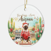 Arizona Christmas themed for Siamese Cat lovers Keramisch Ornament (Links)