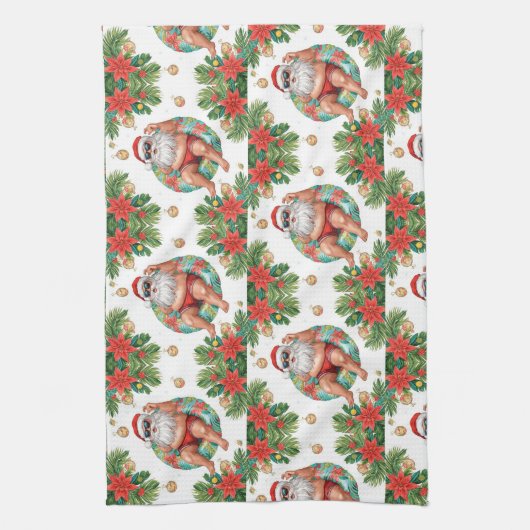 Arizona Christmas themed with Santa Pool party  Theedoek (Verticaal)