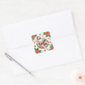 Arizona Christmas themed with Santa Pool party  Vierkante Sticker (Envelop)