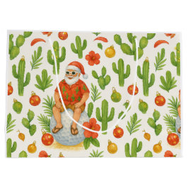 Arizona Christmas with Cactus Santa Claus Golfer Groot Cadeauzakje