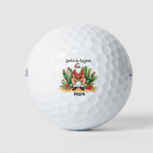 Arizona Christmas with Santa Claus on golf ball Golfballen (Voorkant)