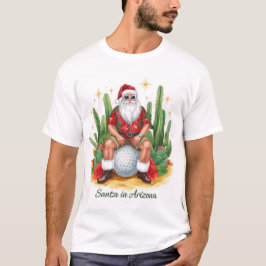 Arizona Christmas with Santa Claus on golf ball  T-shirt