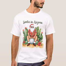 Arizona Christmas with Santa Claus on golf ball  T-shirt