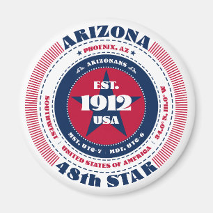 Arizona Circle Typografie Souvenir Magnet