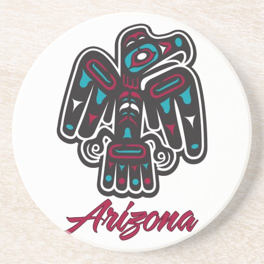 Arizona Clan Native American Thunderbird Onderzett Zandsteen Onderzetter (Voorkant)