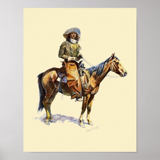 Arizona Cowboy  1907 Frederic Remington Pos Poster (Voorkant)