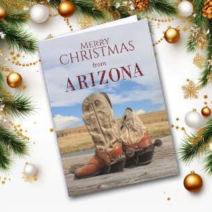 Arizona Cowboy Boot Yeeha kerstkaart Feestdagen Kaart