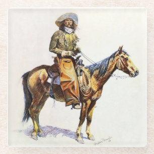Arizona Cowboy Westerne kunst van Frederic Remingt Glazen Onderzetter
