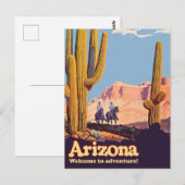 Arizona, Cowboys in de woestijn, Cactus Briefkaart (Voorkant / Achterkant)