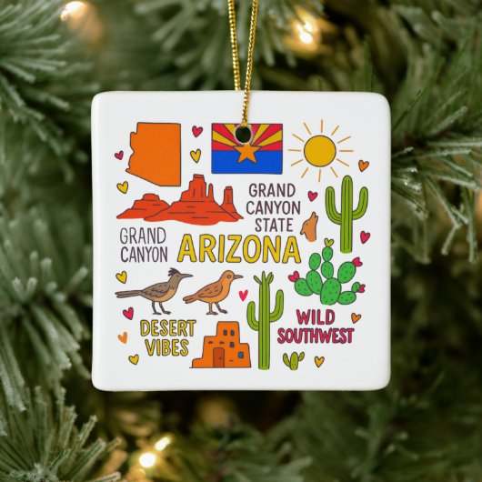 Arizona Custom Family Trip Christmas Keramisch Ornament (Boom)