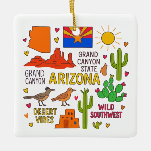 Arizona Custom Family Trip Christmas Keramisch Ornament (Voorkant)