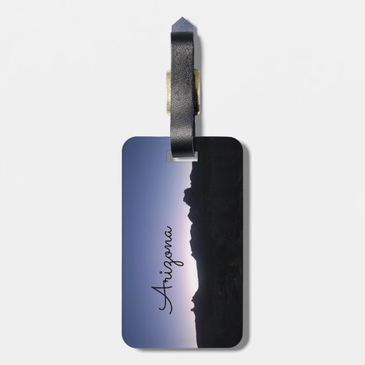 Arizona Dawn Light over Mountain Bagagelabel (Achterkant verticaal)