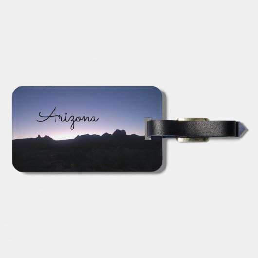 Arizona Dawn Light over Mountain Bagagelabel (Achterkant horizontaal)