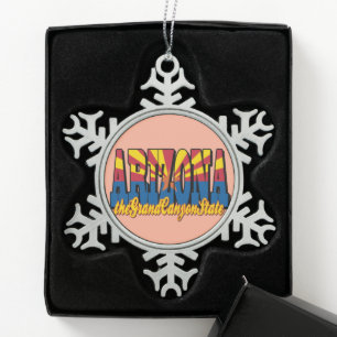 Arizona de Grand Canyon-staat Tin Sneeuwvlok Ornament