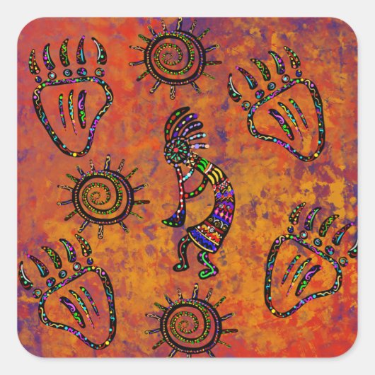 Arizona Desert Art Vierkante Sticker (Voorkant)