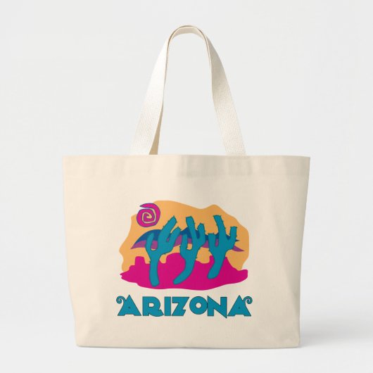 Arizona Desert Blue Grote Tote Bag (Voorkant)