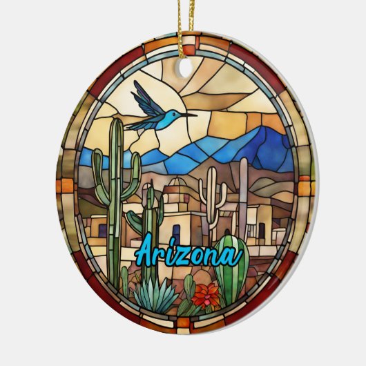 Arizona Desert Cactus Keramisch Ornament (Links)