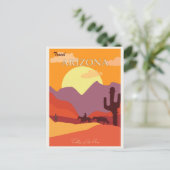 Arizona Desert Cactus Mountain Travel Briefkaart (Staand voorkant)