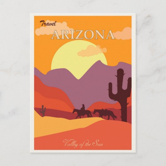 Arizona Desert Cactus Mountain Travel Briefkaart (Voorkant)