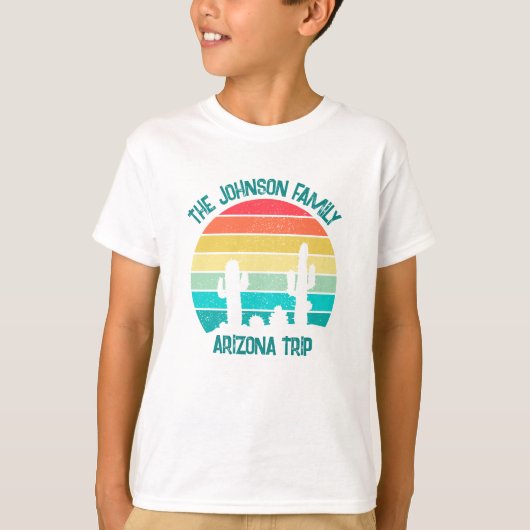 Arizona Desert Cactus Sunset Custom Trip Kinder T-shirt (Voorkant)
