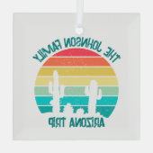 Arizona Desert Cactus Sunset gepersonaliseerd Glas Ornament (Achterkant)