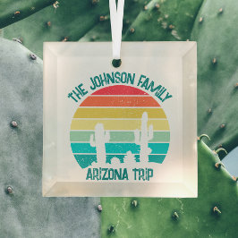 Arizona Desert Cactus Sunset gepersonaliseerd Glas Ornament