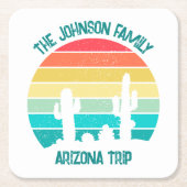 Arizona Desert Cactus Sunset gepersonaliseerd Kartonnen Onderzetters (Voorkant)