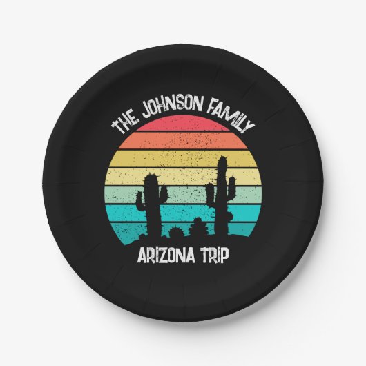 Arizona Desert Cactus Sunset gepersonaliseerd Papieren Bordje (Voorkant)