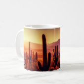 Arizona Desert cactus sunset Koffiemok (Voorkant links)