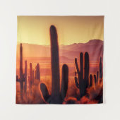Arizona Desert cactus sunset Wandkleed (Voorkant)