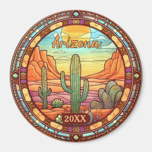 Arizona Desert Cactus Waterverf Magneet