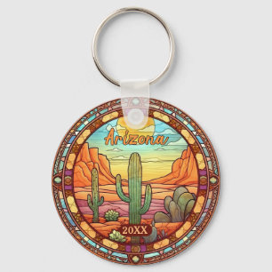 Arizona Desert Cactus Waterverf Sleutelhanger