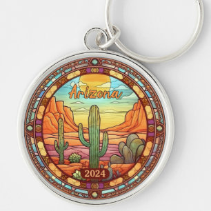 Arizona Desert Cactus Waterverf Sleutelhanger