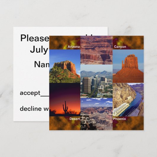 Arizona Desert Collage Kaart (Voorkant / Achterkant)