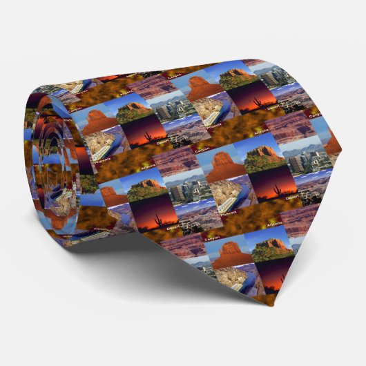 Arizona Desert Collage Stropdas (Opgerold)
