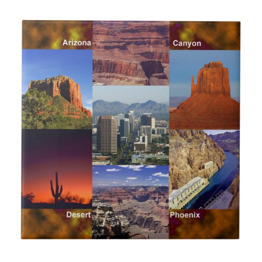Arizona Desert Collage Tegeltje (Voorkant)
