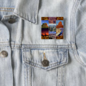 Arizona Desert Collage Vierkante Button 5,1 Cm (In situ)