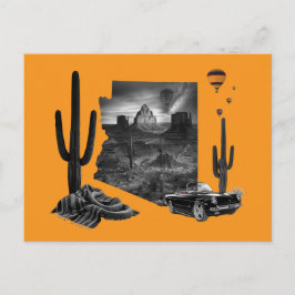 Arizona Desert Dream in Black and White Briefkaart