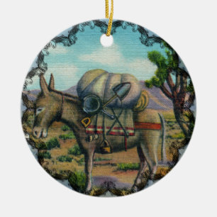 Arizona Desert en Donkey Ornament