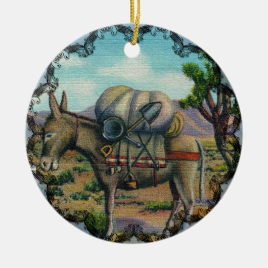  Arizona Desert en Ezel Ornament (Voorkant)