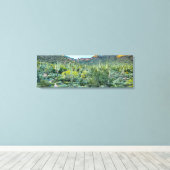 Arizona Desert Hiking Saguaro Cactus Forest 36x12 Canvas Afdruk (Insitu (Houten vloer))