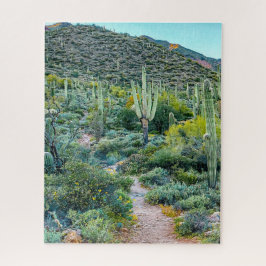 Arizona Desert Hiking Trail Saguaro Cactus Forest Legpuzzel