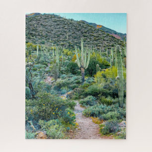 Arizona Desert Hiking Trail Saguaro Cactus Forest Legpuzzel