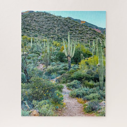 Arizona Desert Hiking Trail Saguaro Cactus Forest Legpuzzel (Verticaal)