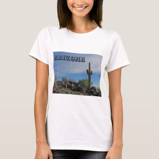 Arizona Desert Landschap Saguaro Cactus Foto T-shirt (Voorkant)