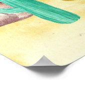 Arizona Desert LIama Cactus Flowers Natuur Poster (Hoek)