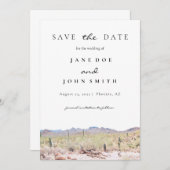 Arizona Desert Mountain Saguaro slaat de datum op Save The Date (Voorkant / Achterkant)